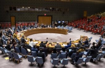 Abstimmung im Sitzungssaal des UN-Sicherheitsrats